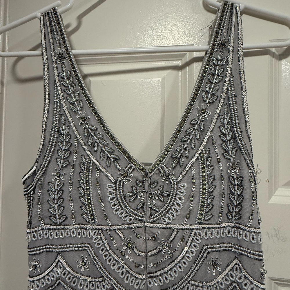 BHLDN Silver Embellished Dress